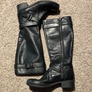 Franco Sarto black leather boots.